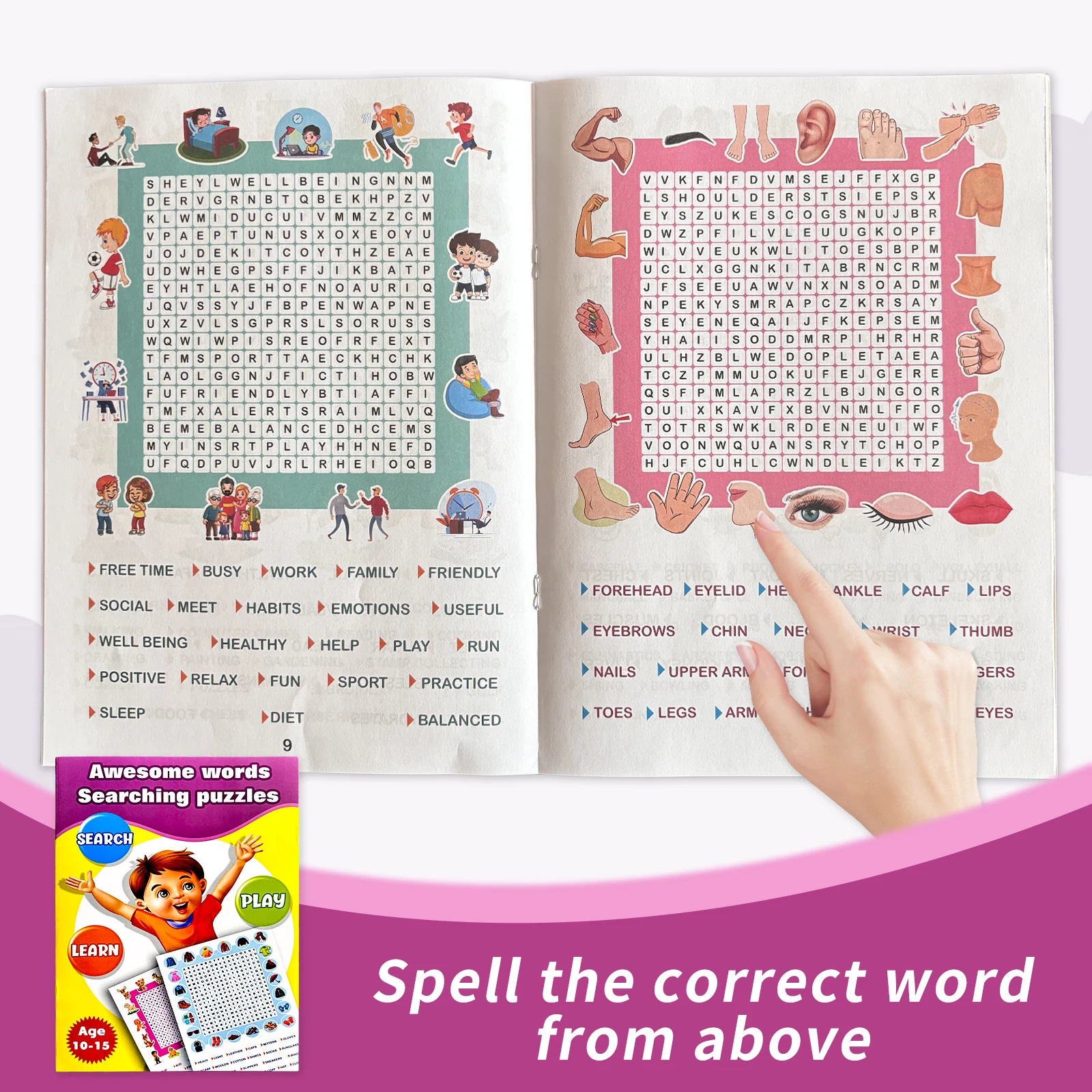 "Awesome words Searching puzzles" - Educational Word Search Books for 10 - 15 Year Olds