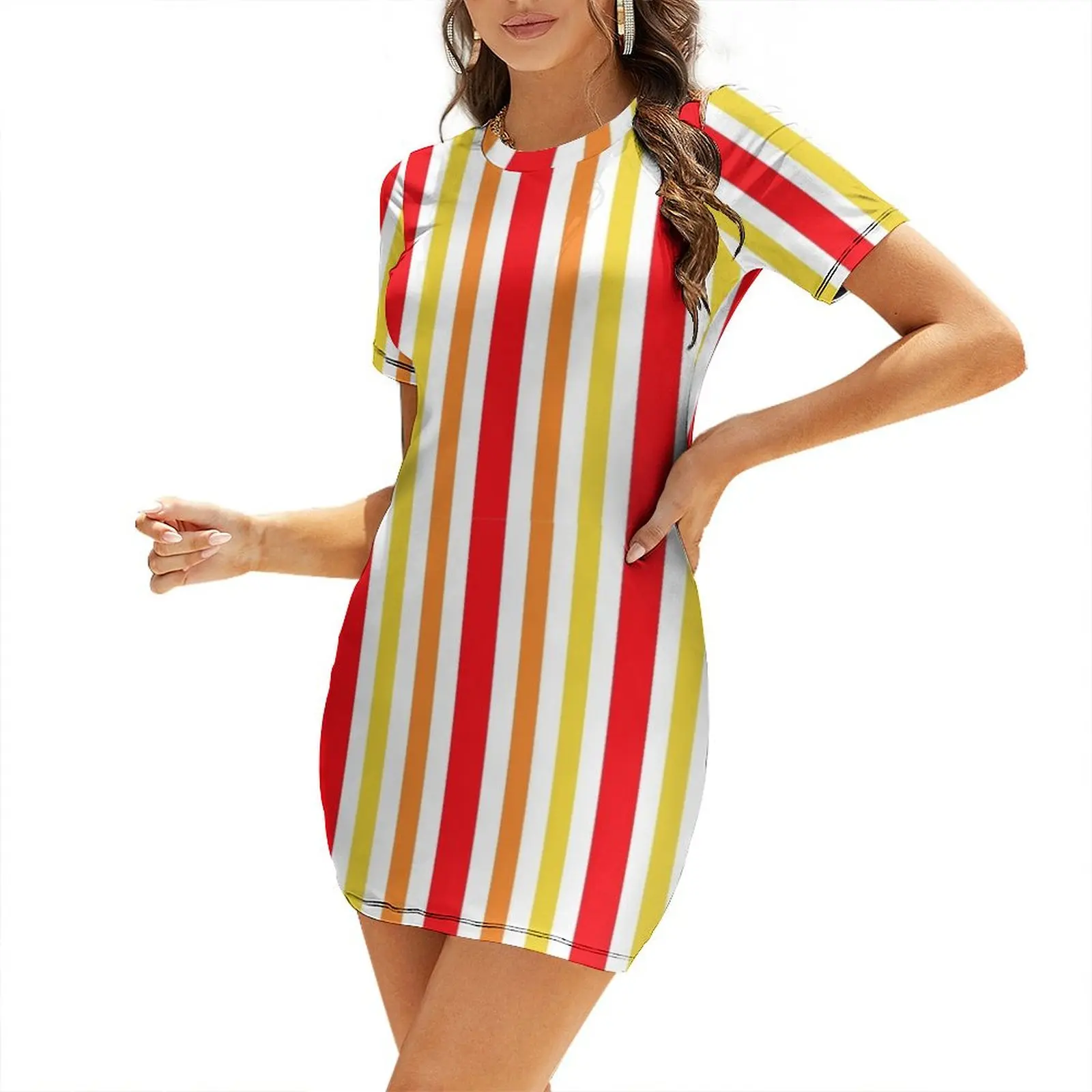 

Jolly Holiday Bert Stripes Short-Sleeved Dress prom clothes ceremony dresses sexy dress for women Dress