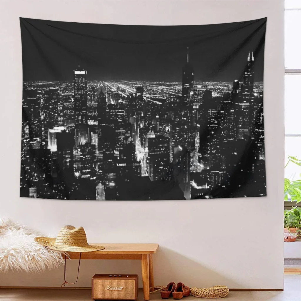 

Chicago Tapestry Aesthetic Room Décor Wall Hogar Decorating