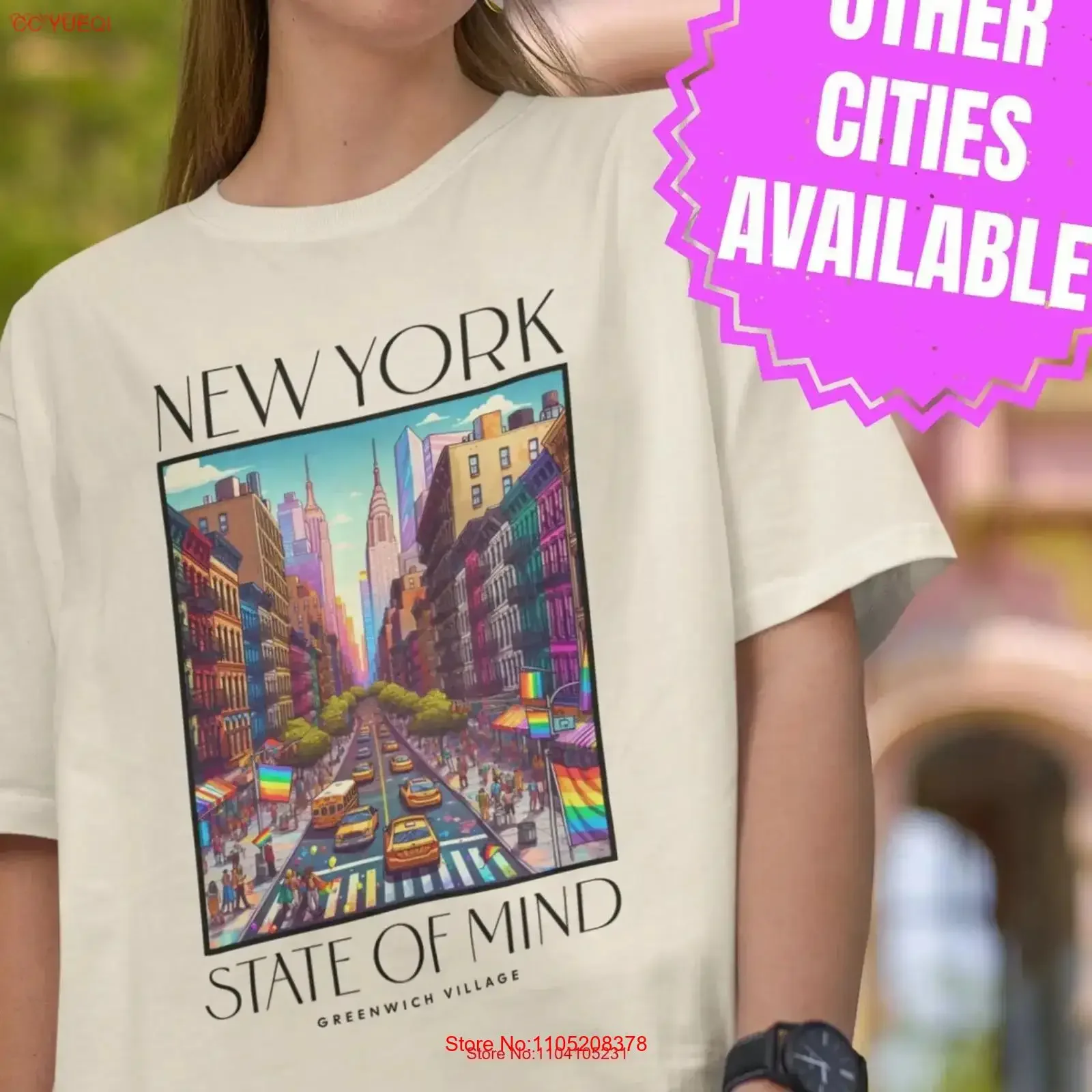 تي شيرت نيويورك LGBT State Of Mind تي شيرت City Travel LGBTQ My Proud GifT Gay Softstyle عتيق ملابس الشارع المغسولة أوم #1