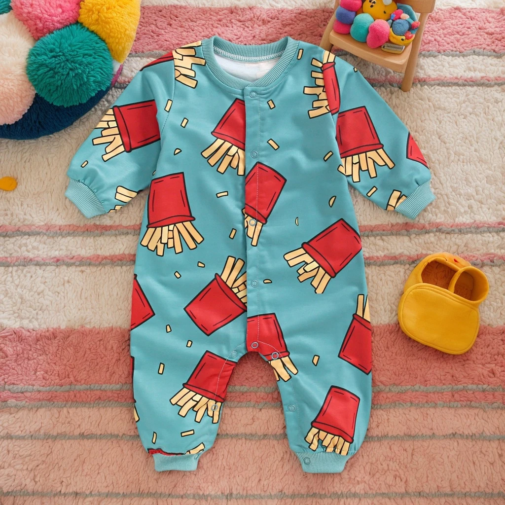 Autumn Long Sleeve Baby Rompers Clothing Printing Jumpsuits Cute Printing Infants