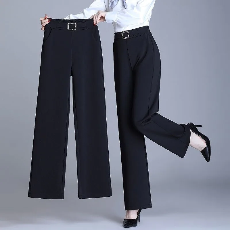 Nouveau Printemps été pantalons à jambes larges femmes Version coréenne ample mince décontracté polyvalent pantalon droit