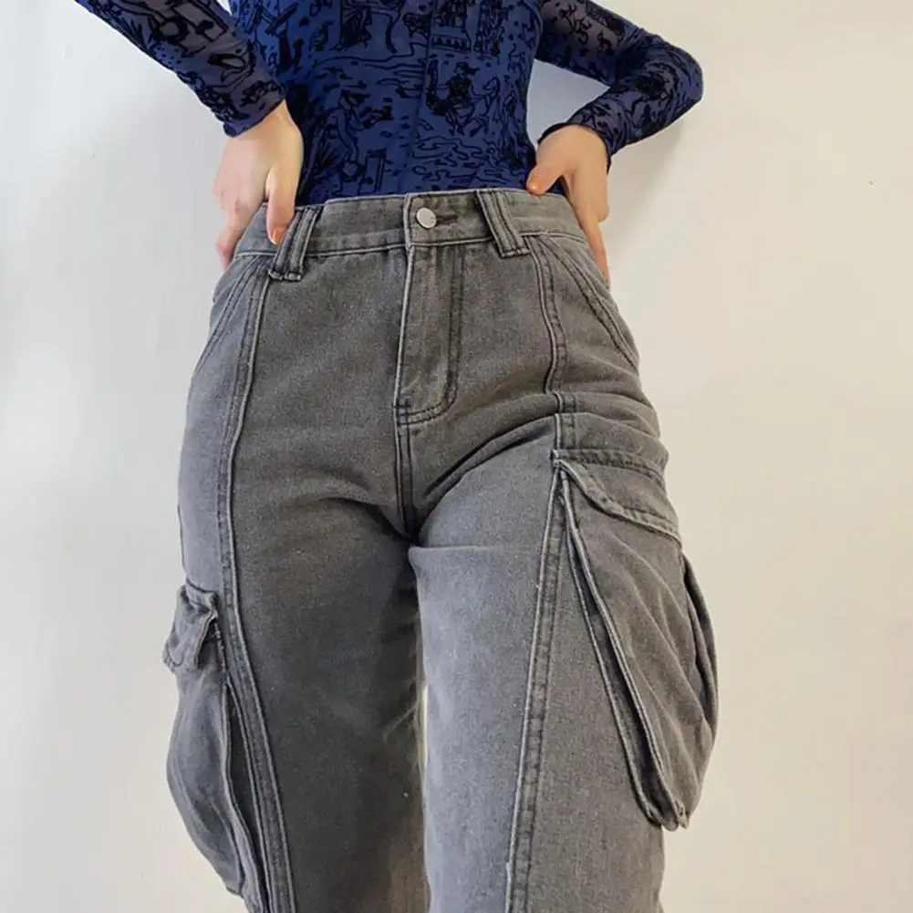 Women Jeans Solid Color Loose Deep Crotch Young Women Pants for Summer