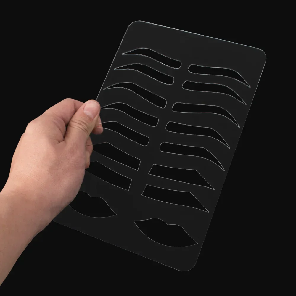 Reusable Makeup Eyebrow Practice Stencil Brow Lips Template for Microblading Grooming Styling Drawing Guide 1pcs