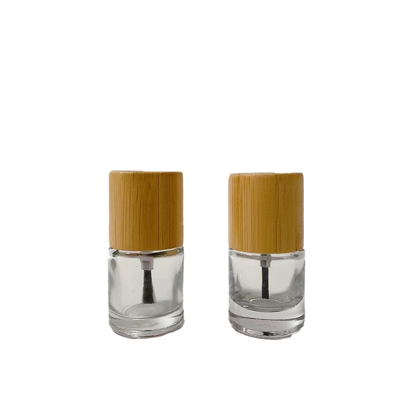 1pcs Nail Art Glue Bottle Bottle 5ml 8ml 10ml Glass Nail Oil Bottle Hair Brush Solid Wood And Bamboo Cover Nail Oil Bottle  ﻿ ﻿