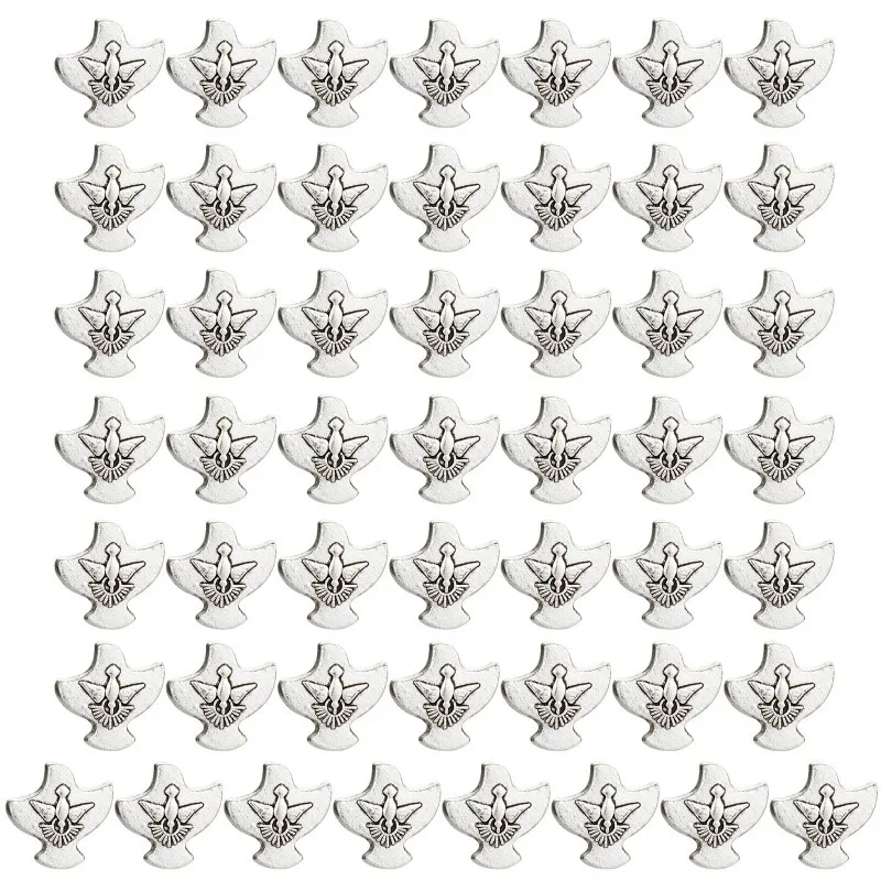 50Pcs/Lot Religious Holy Spirit Dove Loose Spacer Beads for DIY Rosary Necklace Bracelet Jewelry Making Parts Accessories view 2