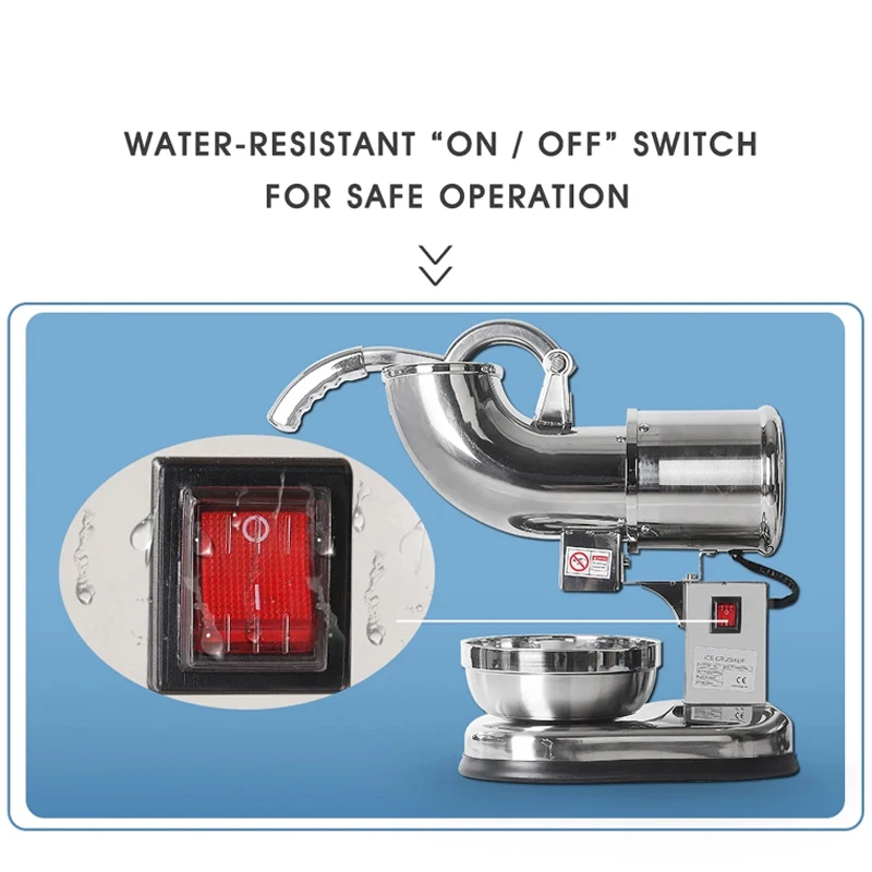 Machine électrique à cône de neige, rasoir à glace, broyeur, hachoir à glace en acier inoxydable, Commercial 220V 110V