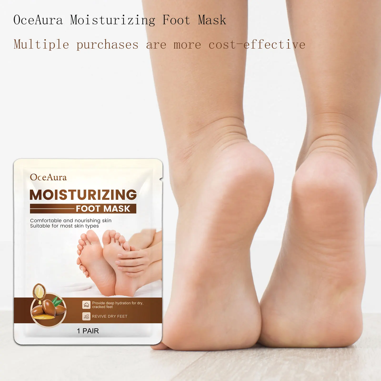 

1 упаковка увлажняющей маски для ног, отшелушивающая, глубоко питающая, восстанавливающая сухую и потрескавшуюся кожу, средство для удаления омертвевшей кожи, маска для ухода за ногами