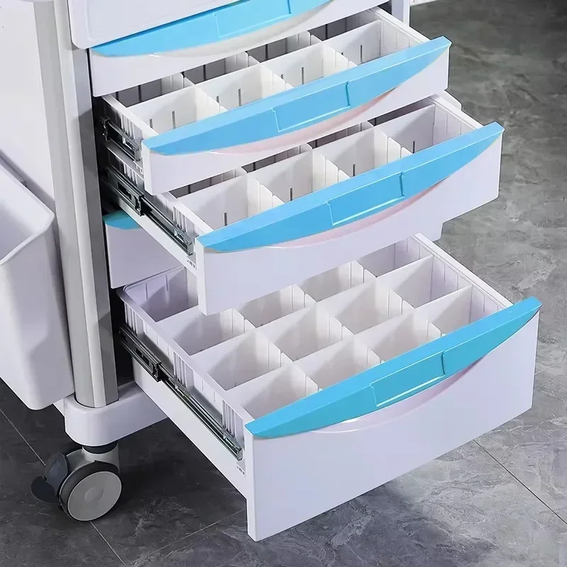 hot sales Manufacturer wholesale custom hospital medical ABS plastic anesthesia drug trolley double row anesthesia box for sale