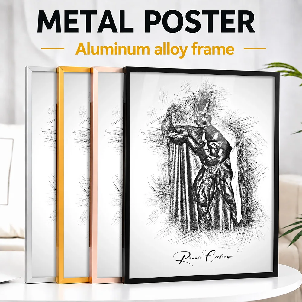 Ronnie Coleman The King Metal Poster With Aluminum Alloy Frame Customized Sketch Wall Art For Fitness Studio And Home Office