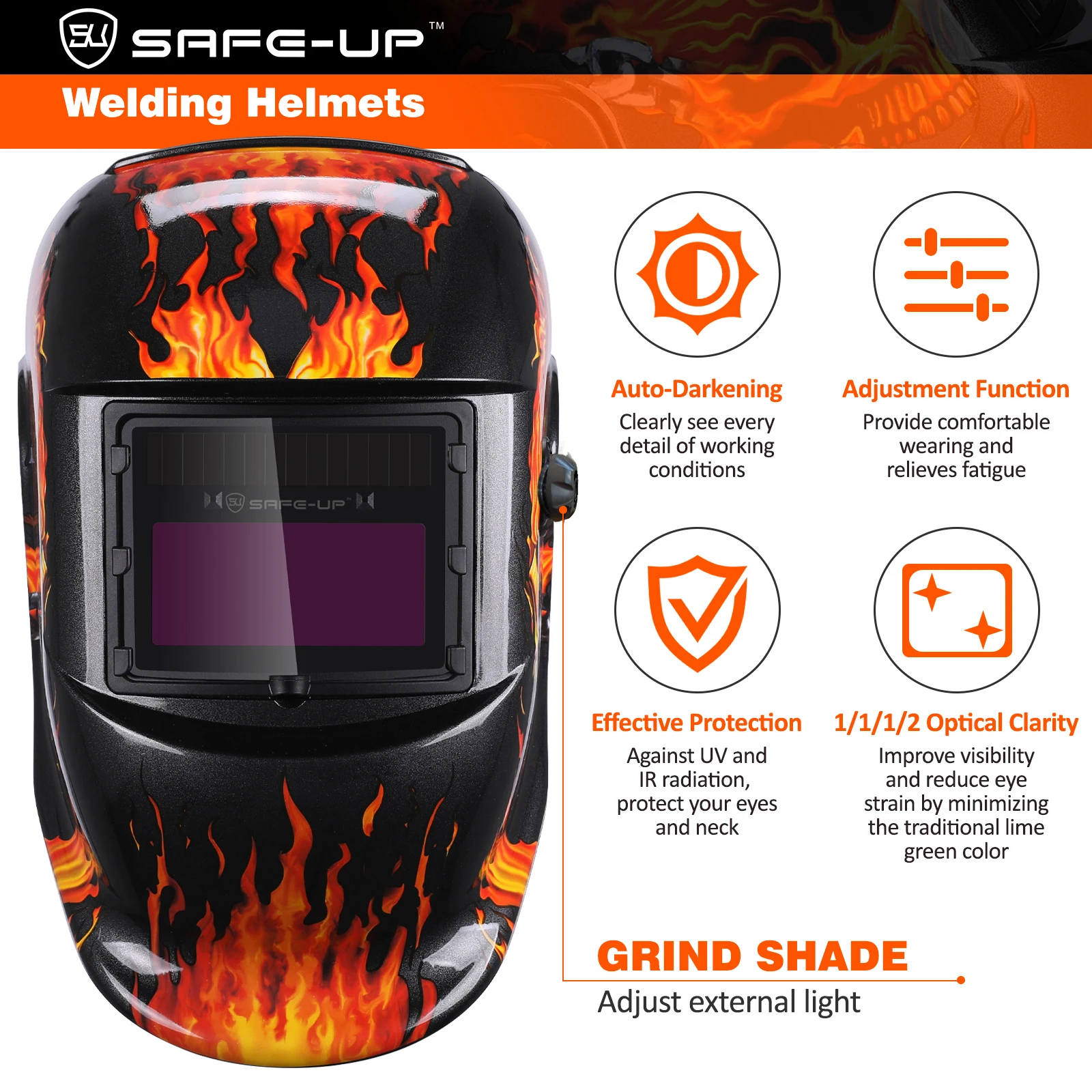 SAFEUP Welding Mask Professional Auto Darkening Welding Helmet True Color for MMA MIG Arc Welding Machine Welder Automatic