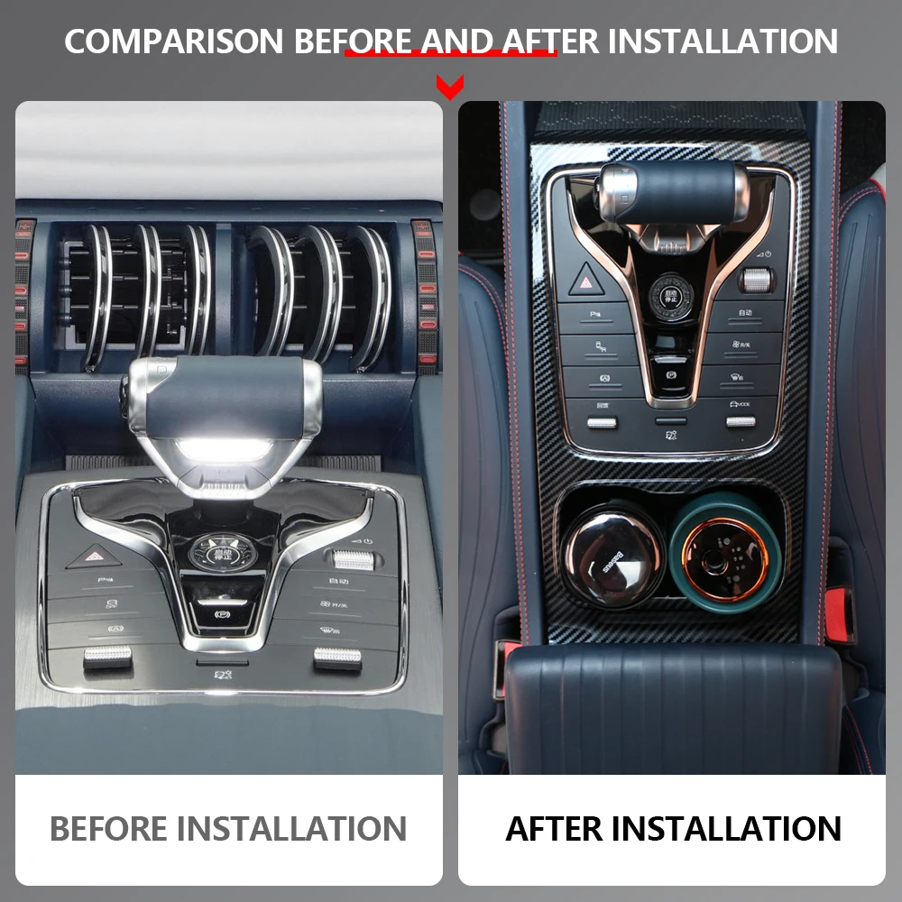 

Car Center Console Gear Shift Panel Decor Water Cup Cover Sticker for BYD Atto 3 Yuan Plus 2022-2024