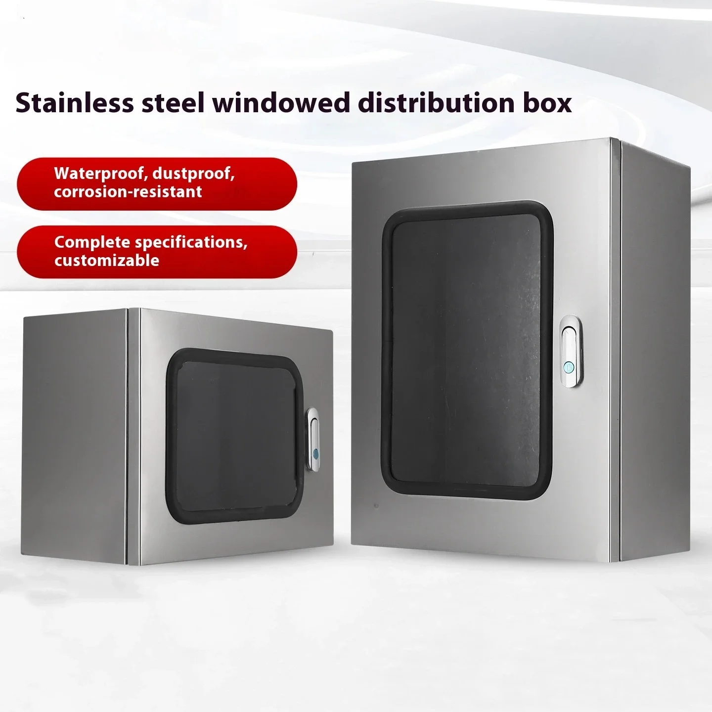 

Distribution Box 304 Stainless Steel Single Door Window Waterproof Tank Indoor Instrument Monitoring Box Open-installation Box