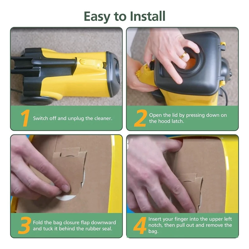 Vasilha sacos de vácuo compatíveis para Eureka poderoso ácaro, Style mm, série 3670, 3680, 20 Pack