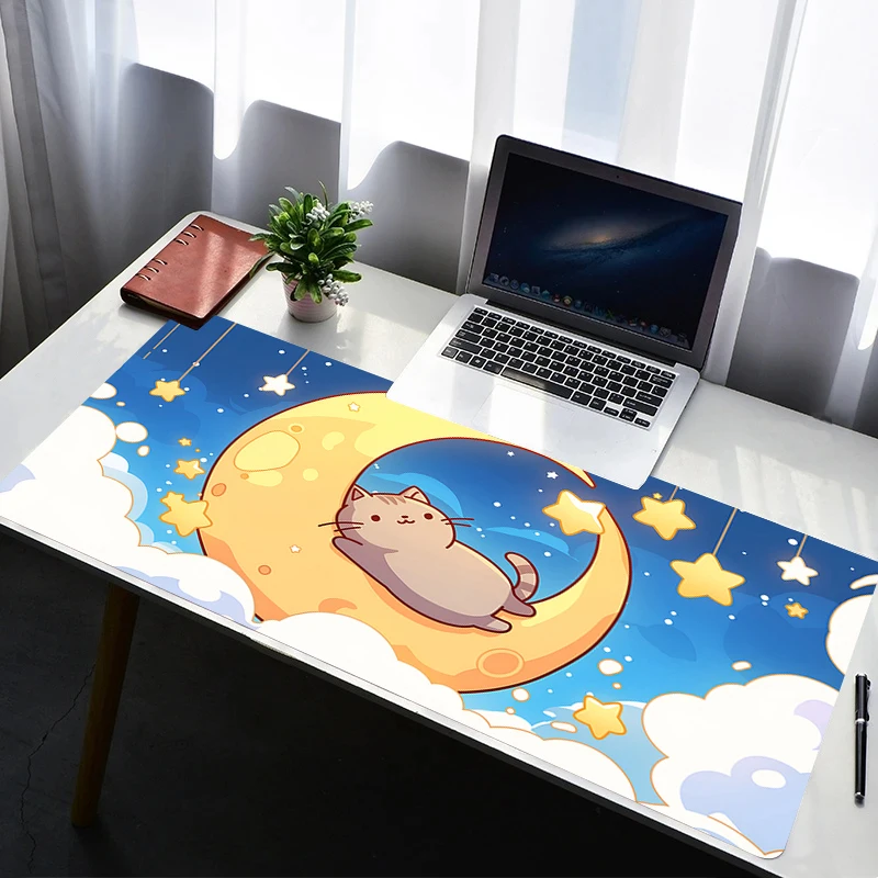 

Mouse Pad Laptop Rubber Extended Desktop Mat Computer Gamer Cartoon Mousepad PC Gaming Accessories Cute Cartoon Cat Keyboard Pad