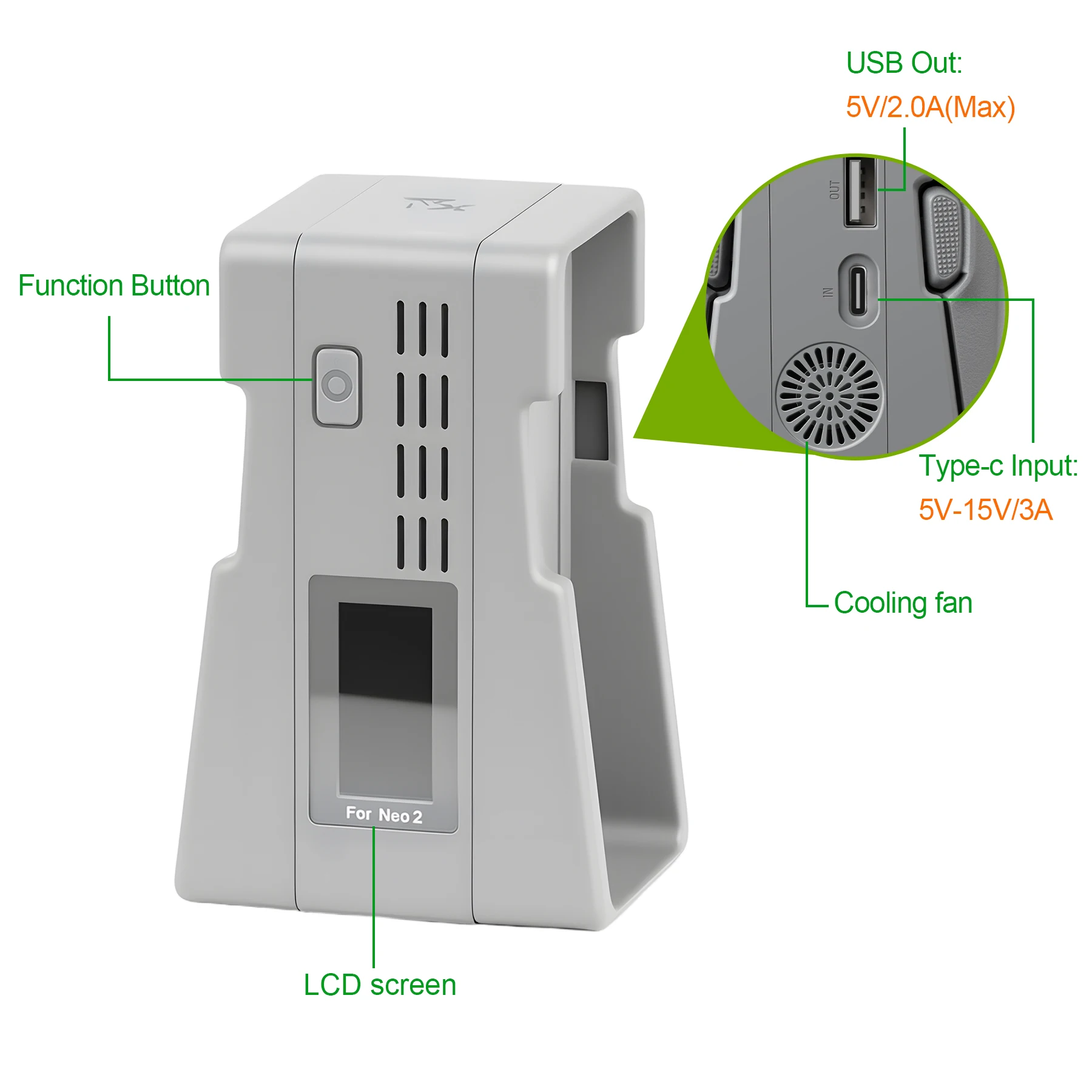 Color Screen Battery Charging Hub for DJI Neo 2 Drone Battery Accessory