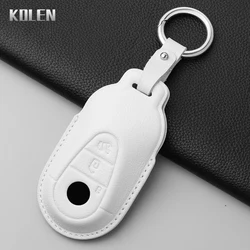 Genuine Leather Car Key Case Cover Shell For Mercedes Benz C E S Class GLC W206 W223 W214 E300 C260 C300 S450 S500 Accessories