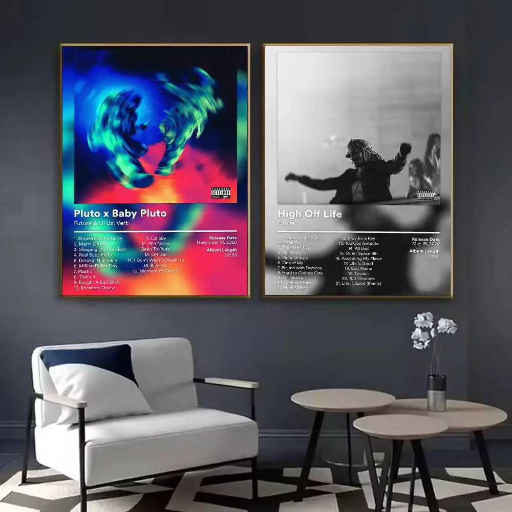 Singer Rapper F-Future Album Cover Poster Waterproof Sticky Wall Art Print For Bedroom Living Room Hallway Bar Home Decor