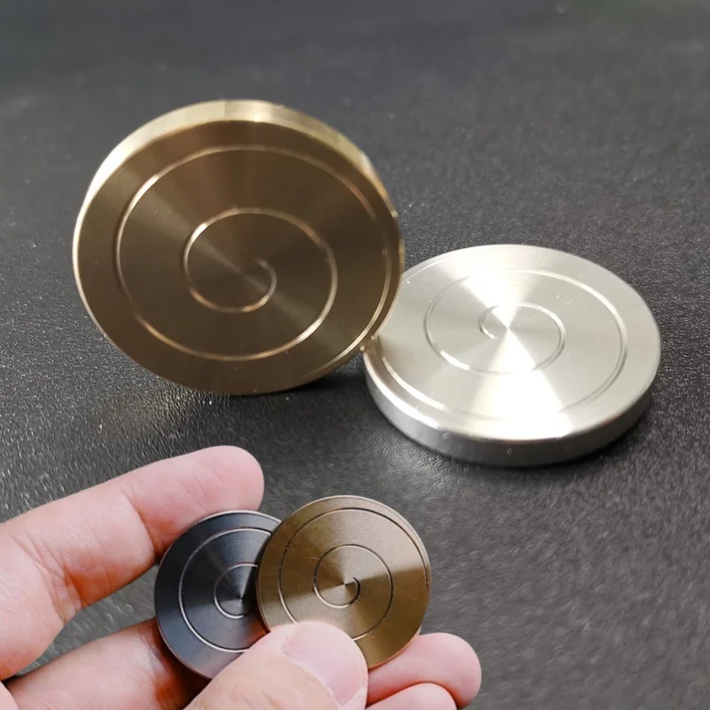 Desktop Coin Top Transfer Lucky Top Fun Pocket Toy Stainless Steel Top Portable Stress Relieving Toy for Adults and Children