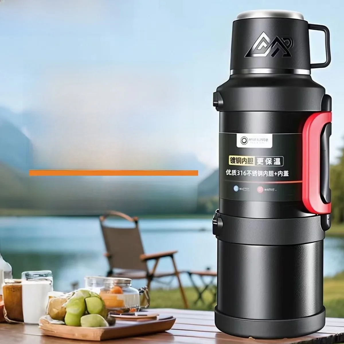 

Large Capaci Stainl Steel Travel Insulated Water Bottle 72 Hours Portable Thermal Pot for Car Home Outdoor Use