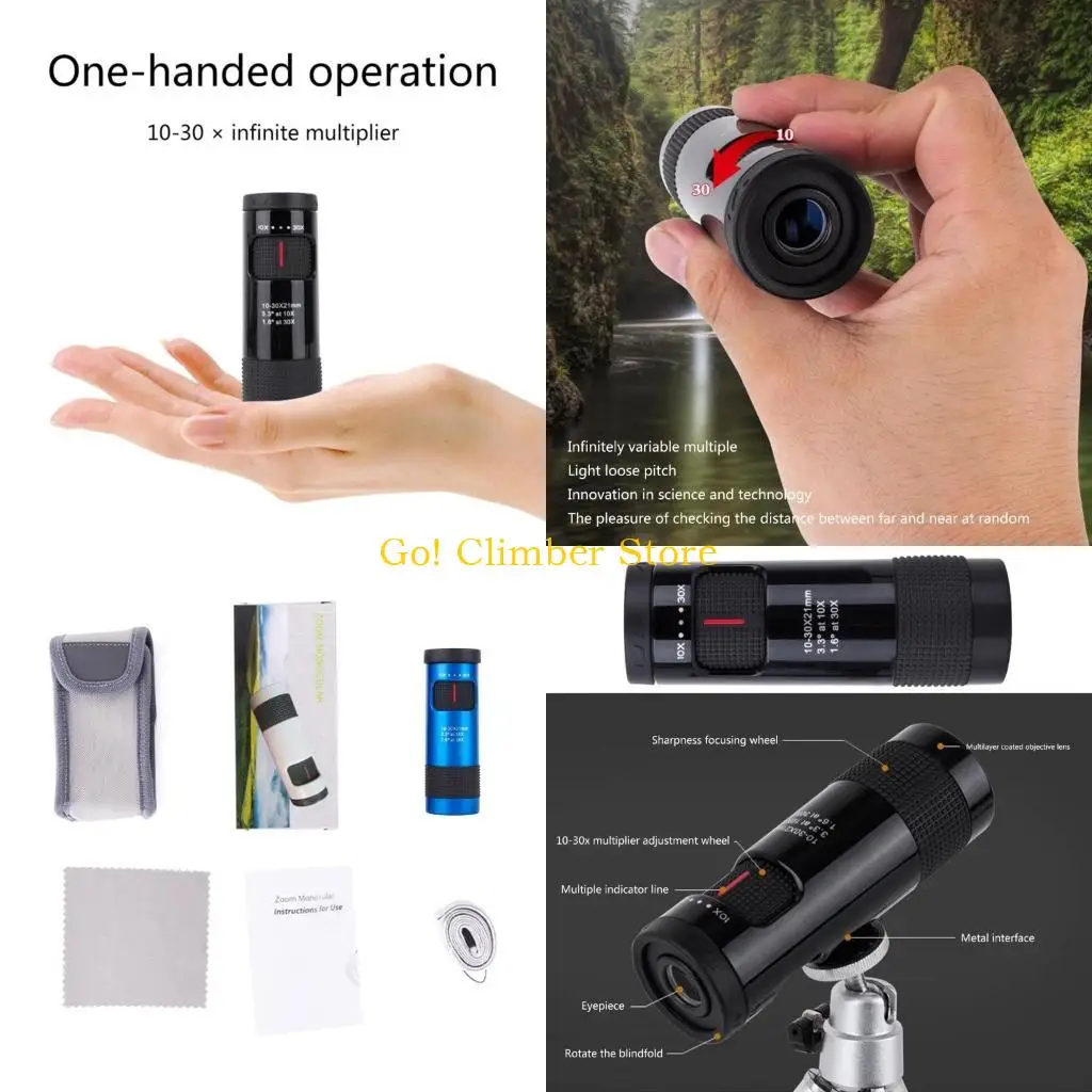 

Q84C Lightweight 10-30X21 Zooms Monoculars Clear View for Travel