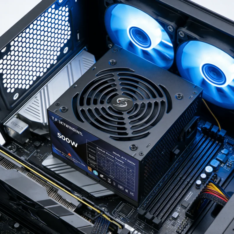مصدر طاقة 500 وات 80 Plus برونزي ATX PSU غير وحدات جهد كامل 110/220 فولت PFC نشط لخادم ألعاب الكمبيوتر المكتبي