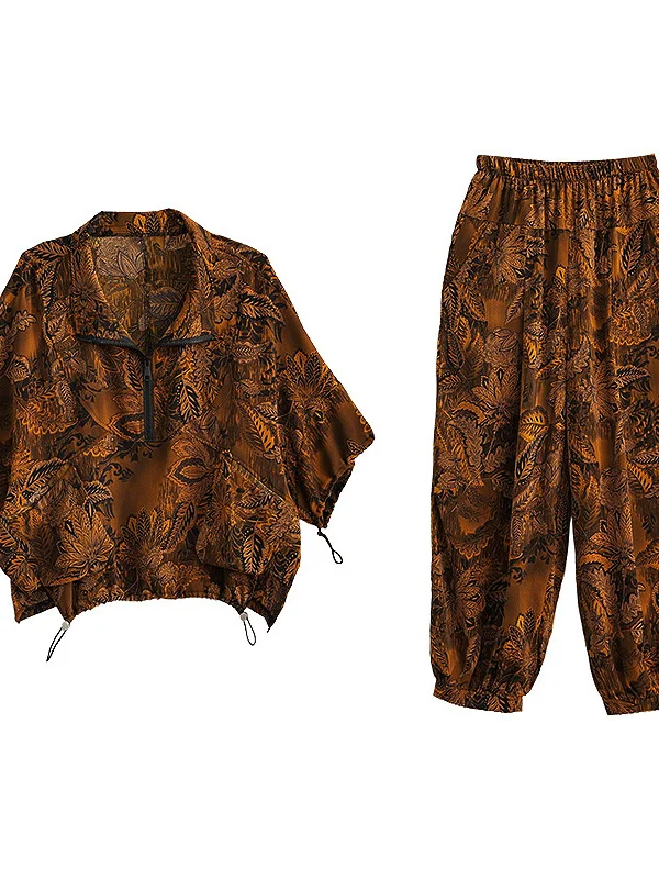 

Faionable повседневный женский комплект из двух предметов, летний элегантный утягивающий свободный комплект большого размера с принтом, высококачественный ансамбль Sli