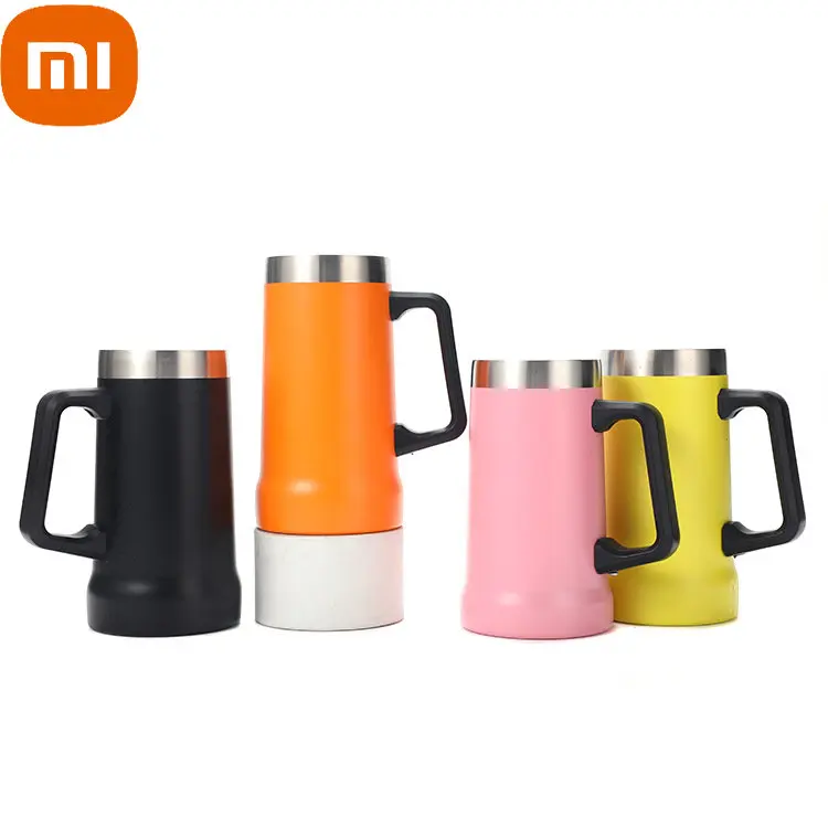 Xiaomi Thermal Bottle 304 Stainless Steel Themo Bottle Conical Ice Cream Mug With Handle Brazil Beer Mug