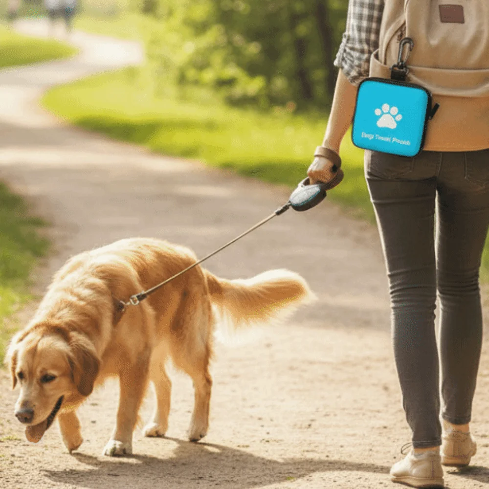 Waterproof Portable Dog Snack Bag Zipper Closure Large Capacity Pet Training Reward Pouch Leak-Proof with Hanging Ring