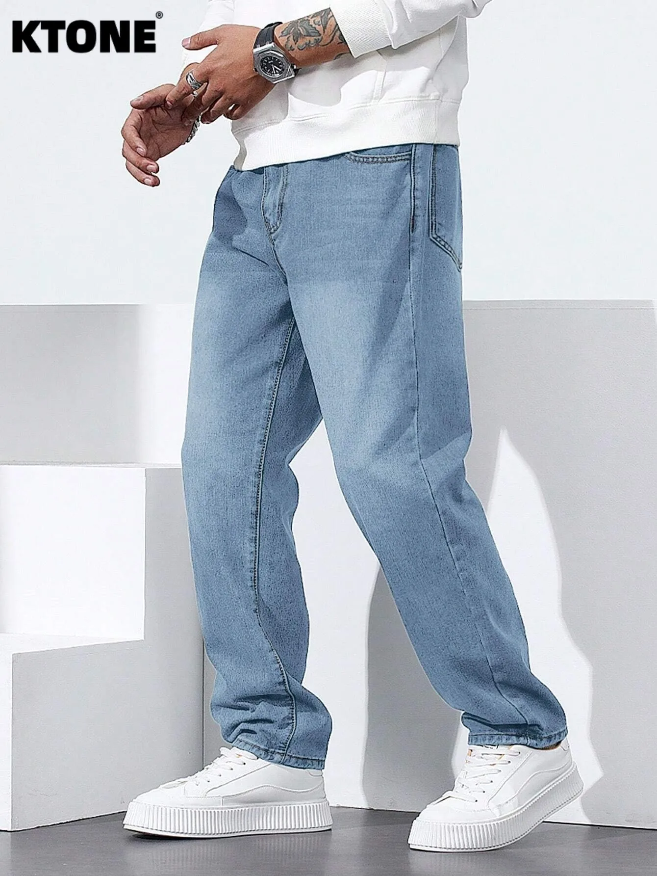 

Y2K Men's Slim Jeans Pants for Dating Drip Vibe. No accessories or belts included.