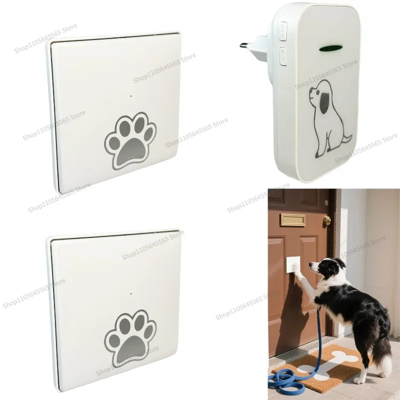 For pet wireless doorbell with 38 songs to switch and respond in seconds, call with worry free reminder
