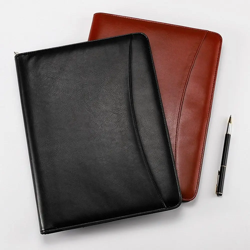 PU Leather A4 Clipboard Folder Stationery Multifunctional Contract File Folders Portable with a4 Notepad