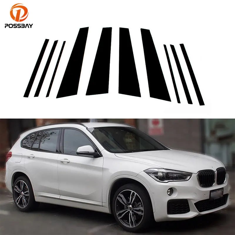 10Pcs for BMW X1 F48 2016 2017 2018 2019 2020 2021 2022 Door Window Pillar Posts Trim Molding Cover Stickers Accessories