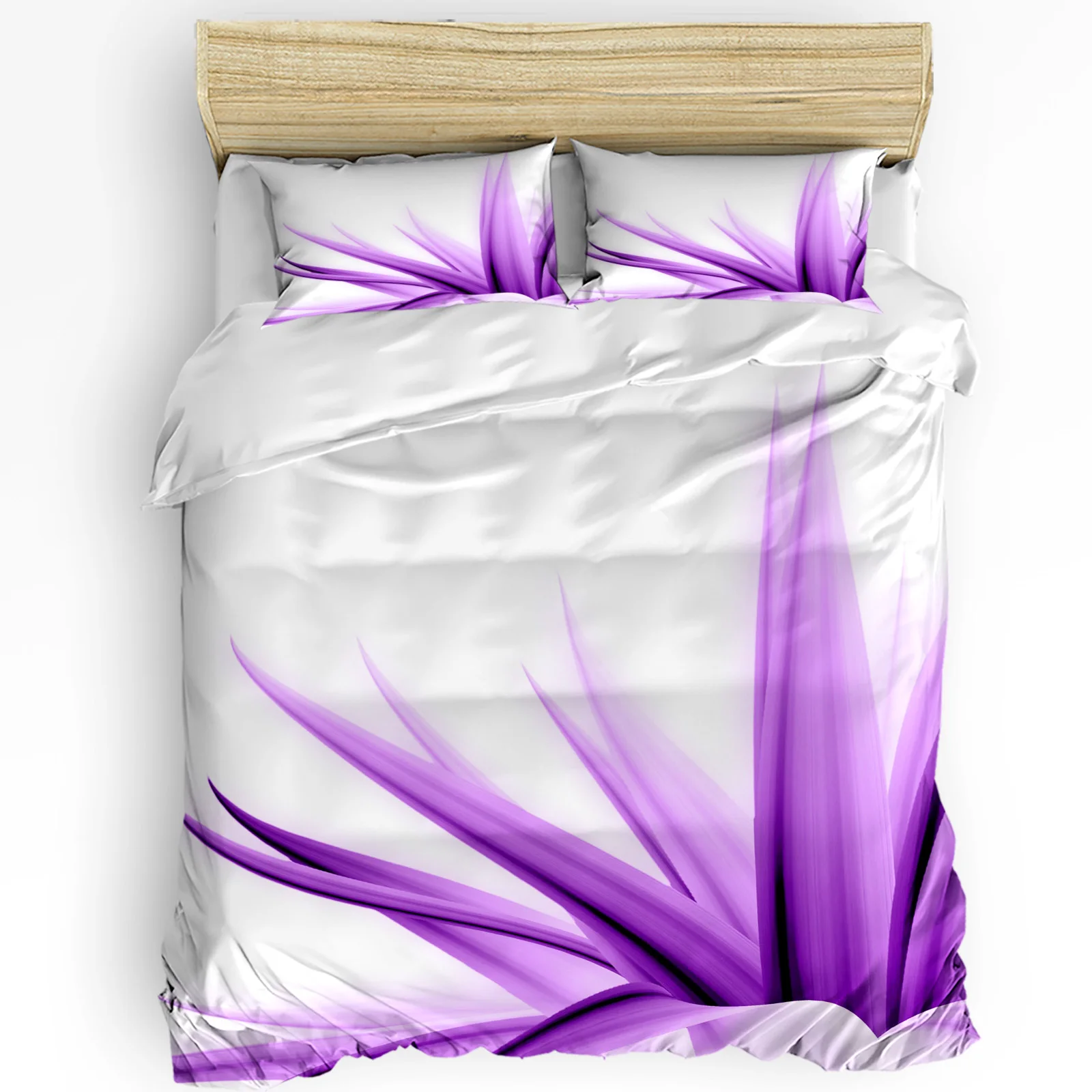 Lilac Flowers Abstract Desktop Art 3pcs Bedding Set For Bedroom Double Bed Home Textile Duvet Cover Quilt Cover Pillowcase