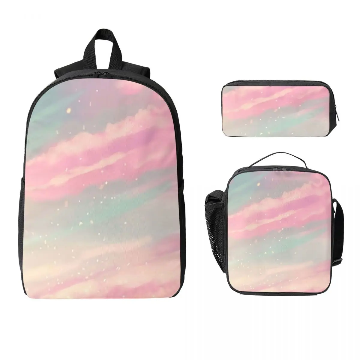 Dreamy Cloud Backpack Student BookBag School Bag Laptop Shoulder Bags 3ps Insulated Lunch Bag Pencil Case