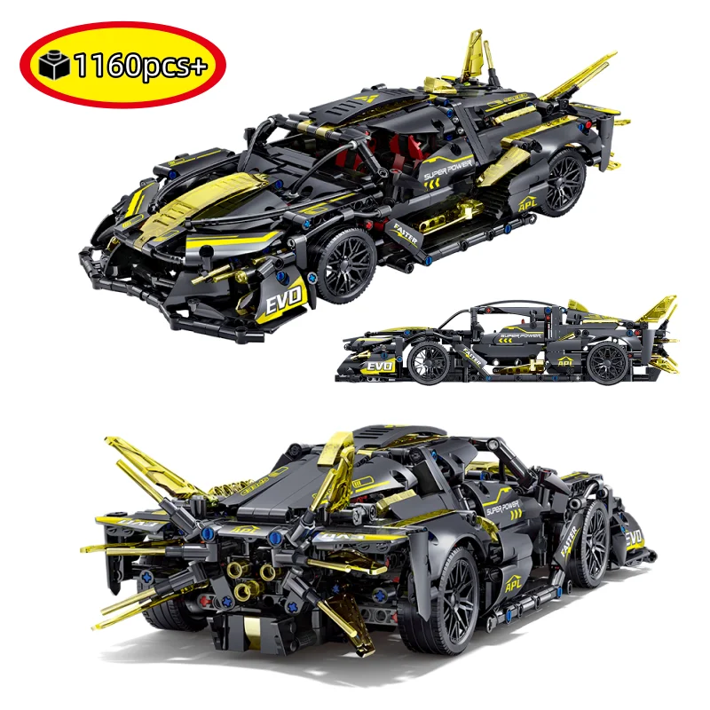 

1160Pcs DIY Technical EVO Sports Vehicle Assemble Building Block Creative Speed Racing Car Model Birthday Gift Adult Kids