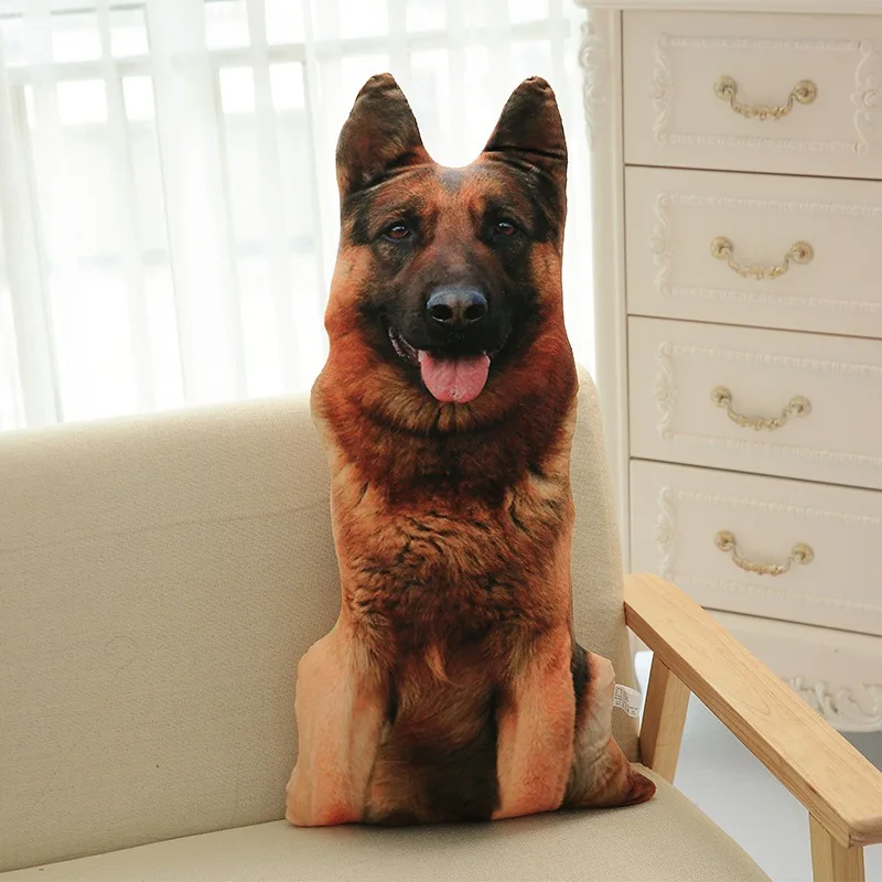 3D Cute Bend Dog Pillow 20CM Throw Pillow Lifelike Animal Funny Dog Head Cosplay Children Favorite Toy Cushion Christmas Gift 6