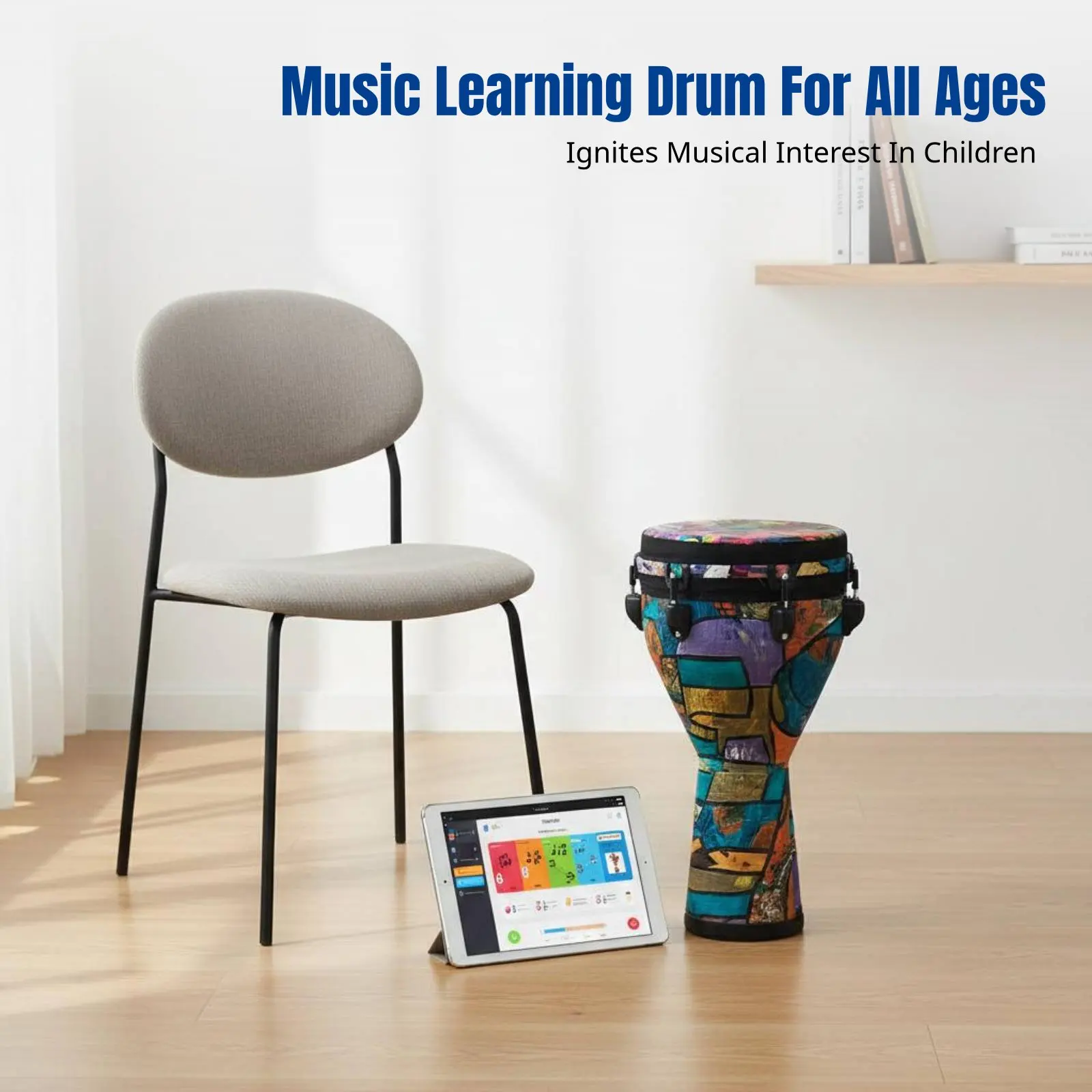 

Механический африканский барабан, ручной барабан для музыкальных выступлений, ударный инструмент для детей и взрослых, случайный дизайн