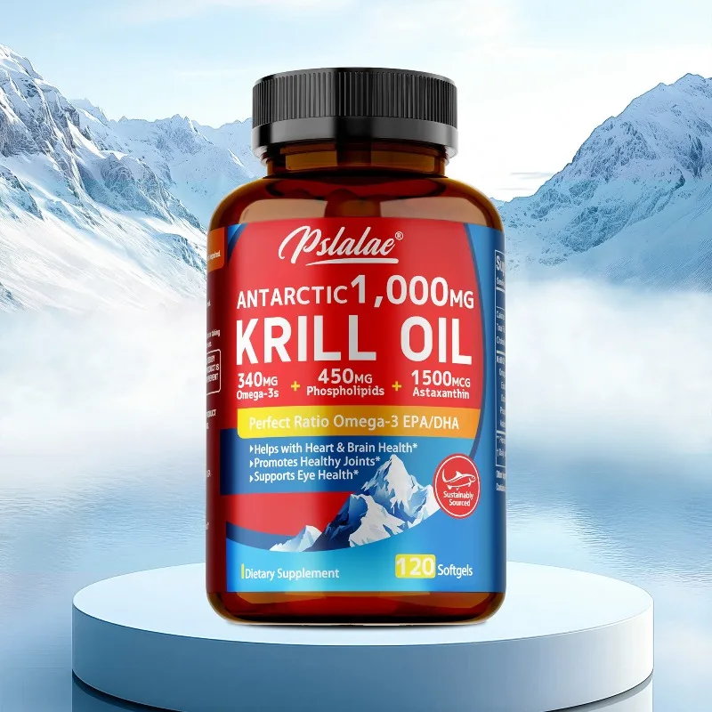 

Antarctic Krill Oil Omega-3 EPA & DHA Phospholipids and Astaxanthin for Joint, Brain, Immune and Cardiac Support Diet