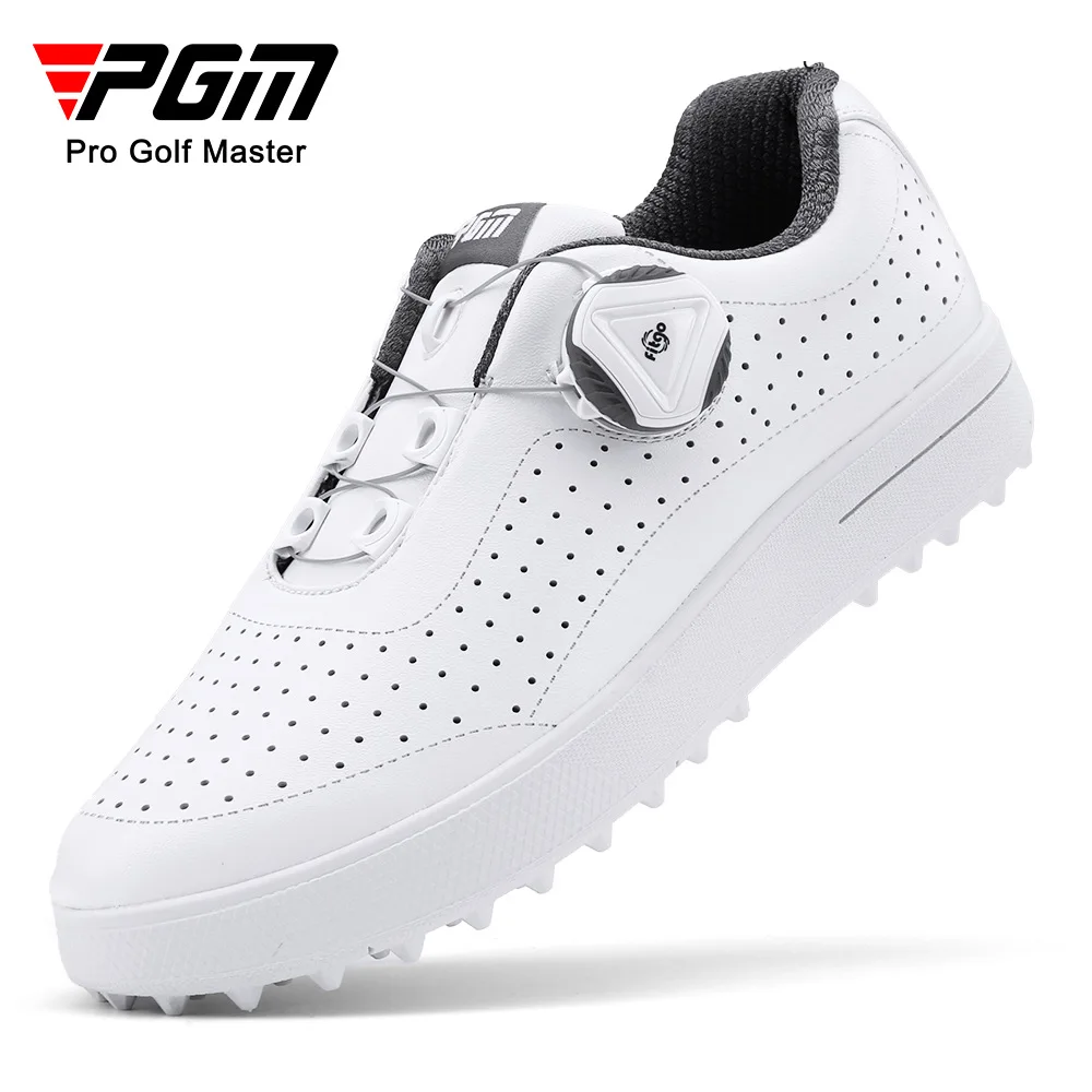 pgm-golf-children-shoes-with-breathable-hole-design-white-shoes-for-boys-and-girls'-sports-xz229