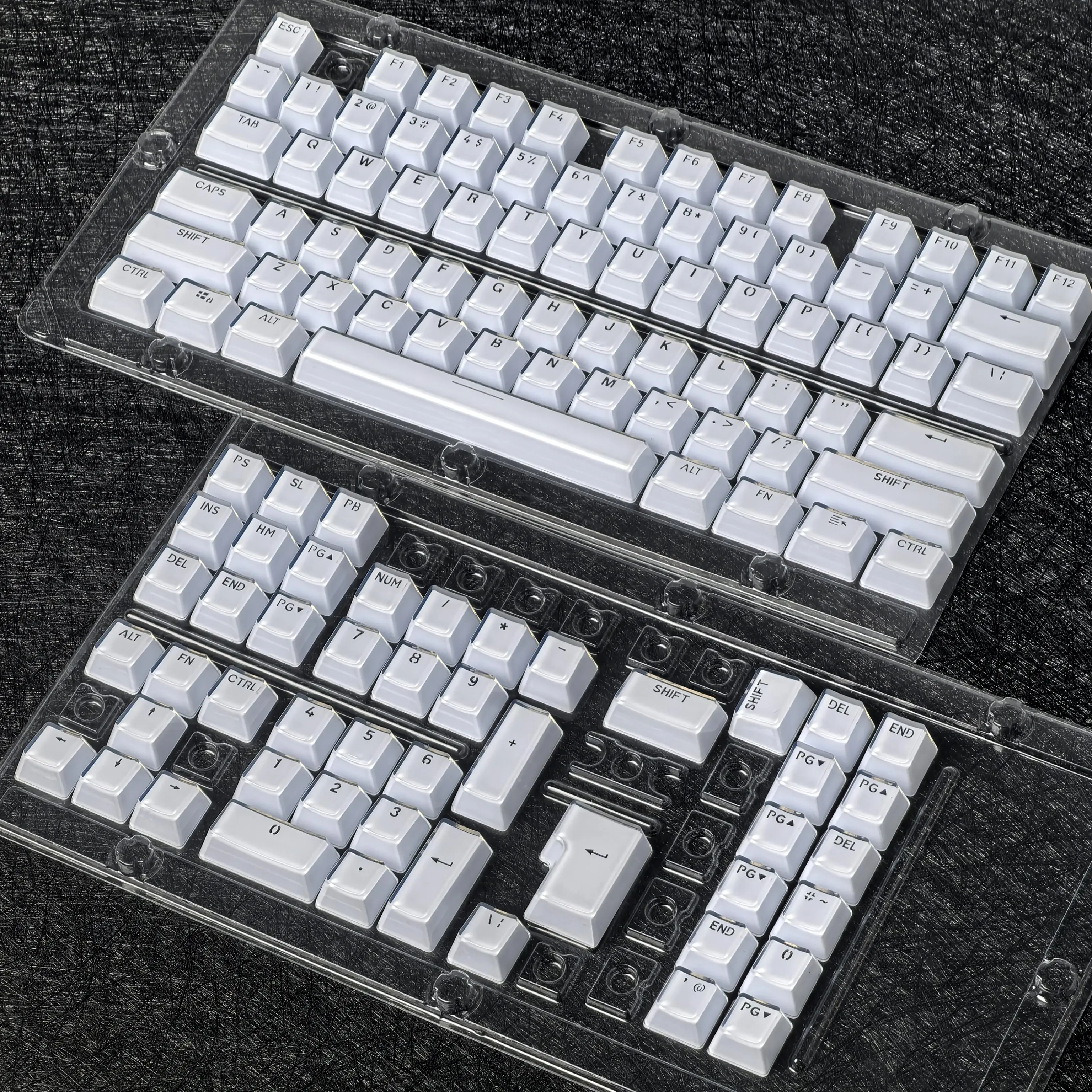 

White Square Crystal Keycap OEM Profile PC Translucent Jelly Keycaps for DIY MX Switches Mechanical Keyboard 104/123 Keys