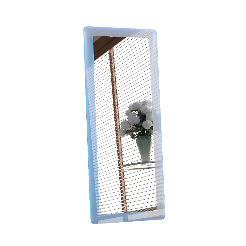 Full-length mirror full-length mirror with lamp acrylic transparent floor mirror clothing store girls home bedroom fitting