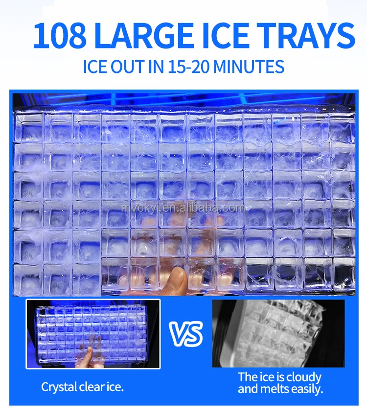 Mvckyi mesin pembuat es batu/pembuat, mesin pembuat kubus es komersial/