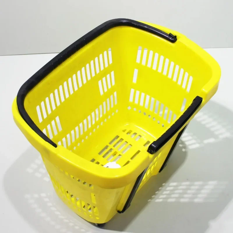 Factory Price Colorful Custom Plastic Shopping Push Cart Supermarket Shopping Basket