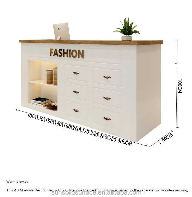 Small Front Table 2 Person Counter Modern Simple Clothing Store Cashier Nail Beauty Reception Desk Table With Lots Of Storage
