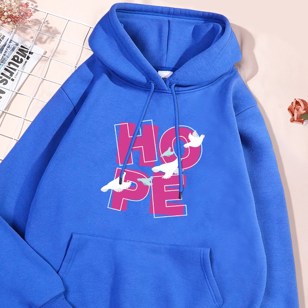 Hope for Peace Letter Dove of Peace Print Man Hoodies Simple Comfort Fleece Hoodie Fashion Casual Pullover Loose Soft Hoody Tops