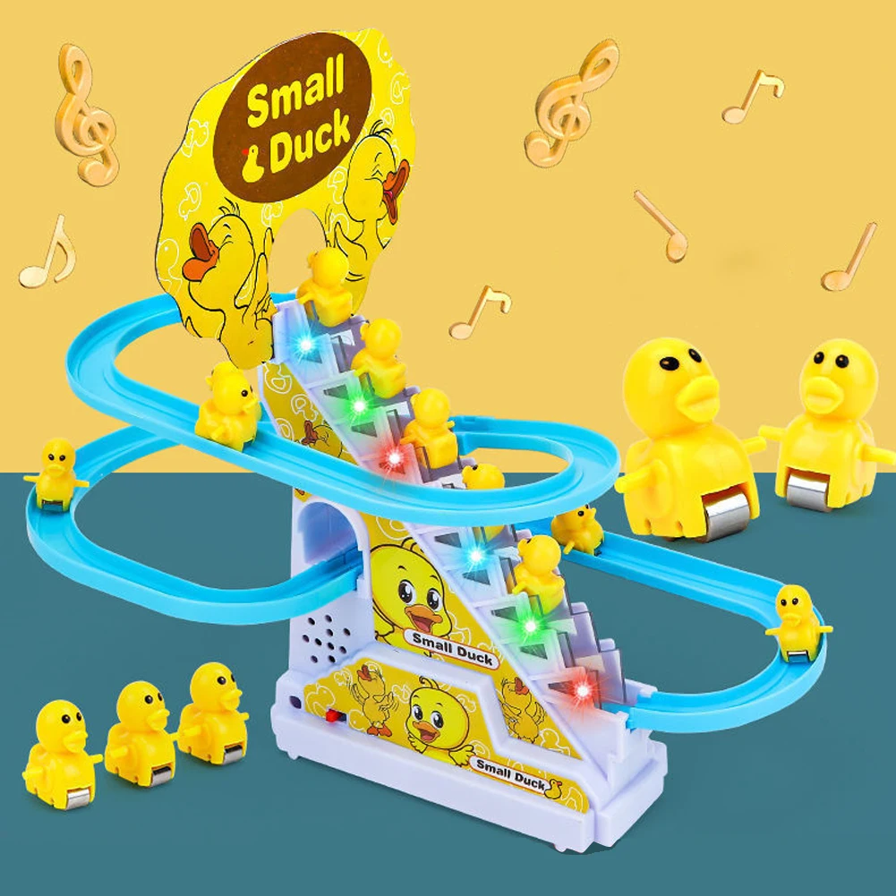 Escalier d'escalade électronique petit canard et over, piste de toboggan, animaux de compagnie, jouets pour bébé, lumières LED, jeu musical pour enfants, éducation Tamagotchi, cadeaux jouets