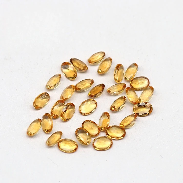 

Natural Citrine Ring Denier Oval Loose Stone Inlaid Jewelry Matching Stone