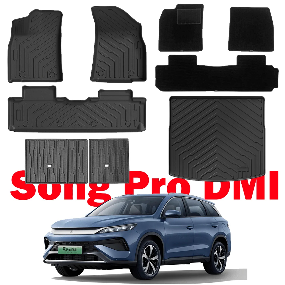 

TPE Car Floor Mats and Cargo Liners for BYD Song PRO DMI 2022-2024 All Weather Backrest Mats Trunk Mats Left Hand Driver