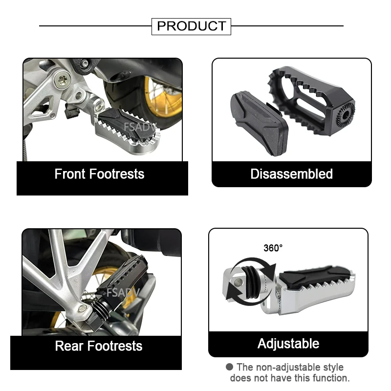 Adjustable Motorcycle Foot Pegs Footpegs For CFMOTO CF 700MT MT700 MT 700 MT 2024 2025 Driver Footrest Passenger Foot Pegs